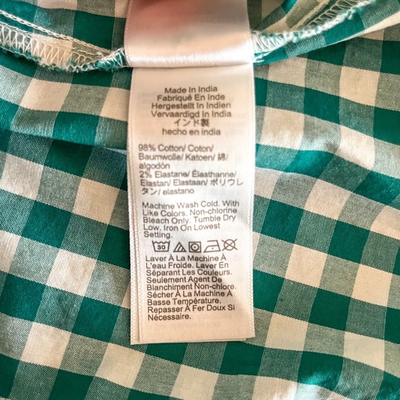 J. Crew Factory Gingham Cotton Poplin Shirt in Medium Size - Picture 6 of 6